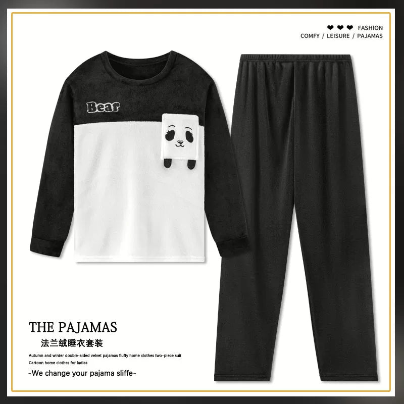 cütlük pijama dəsti qış qadın kişilər pijama ev geyimləri pijama