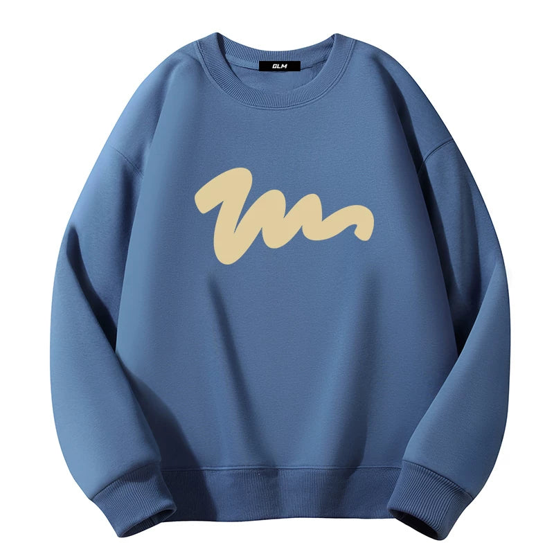 GLM Kişi və Qadınlar üçün Yun Astarlı Dəyirmi Yaxalı Sviter, Payız/Qış İstiliyi, Ağır Çəkili Stil, Amerika Boş Forması, Dəbli Brend Əsas Qat, Kişi Geyimləri