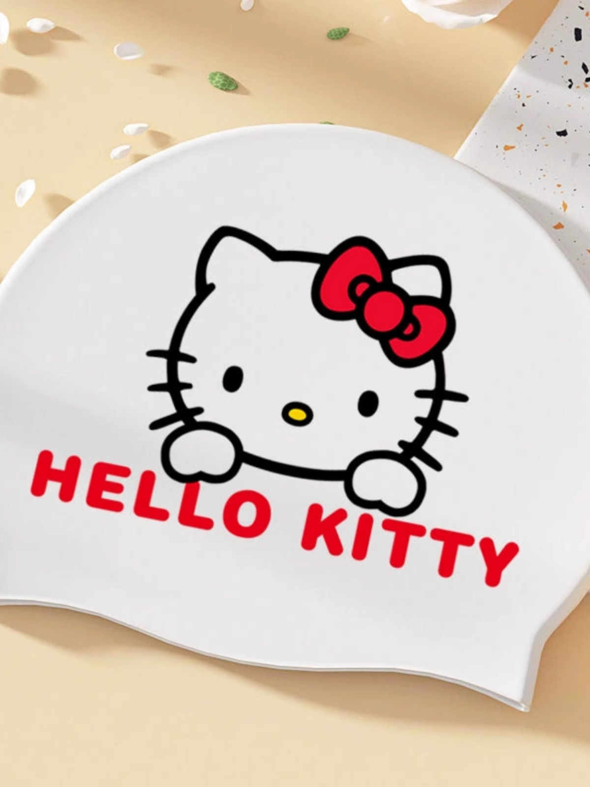 Kuromi silikon Sanrio KT pişik üzgüçülük papağı qadın böyüklər üçün silikon yüksək elastik suya davamlı üzgüçülük papağı peşəkar üzgüçülük papağı