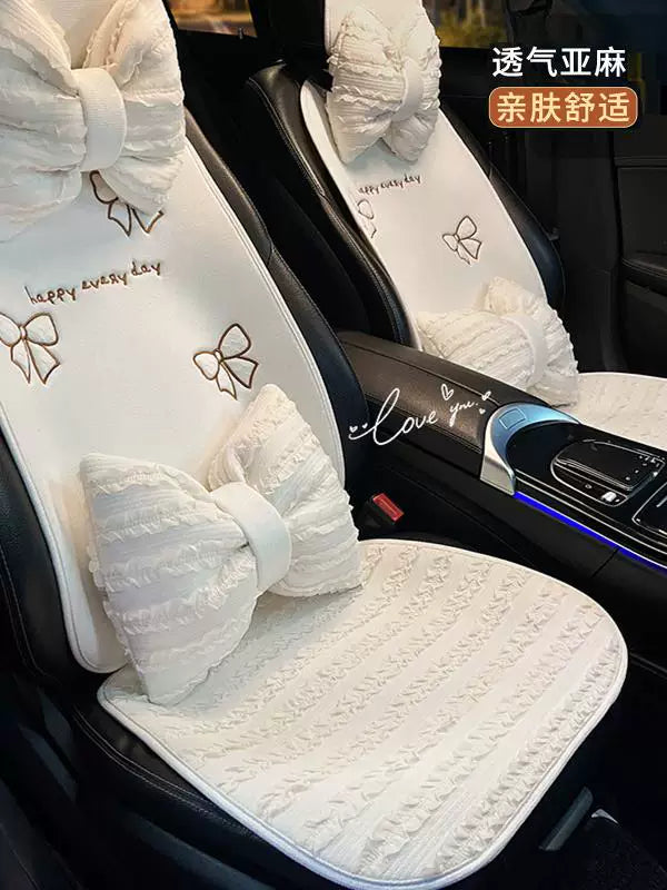 Bütün fəsillər üçün uyğun olan kətan avtomobil oturacaq yastıqları, Chanel-dən ilhamlanmış üslubda, BYD, ORA, Mercedes-Benz və BMW oturacaq üzlükləri üçün idealdır.