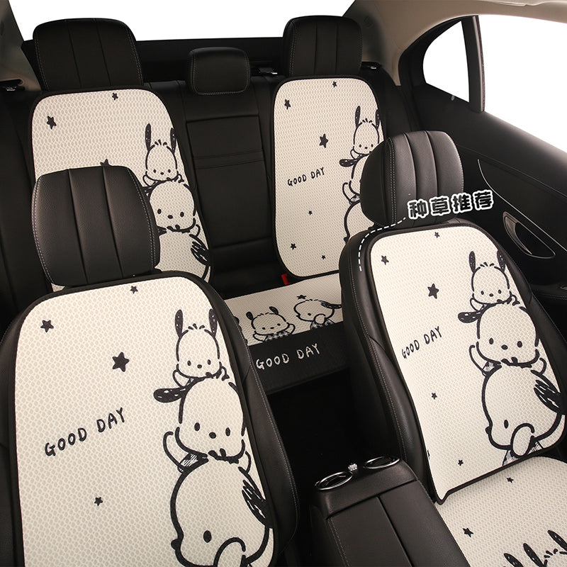 Personalized cartoon car seat cushions, semi-covered, West Highland white terrier pattern, popular car seat covers, semi-covered, non-slip seat cushions
