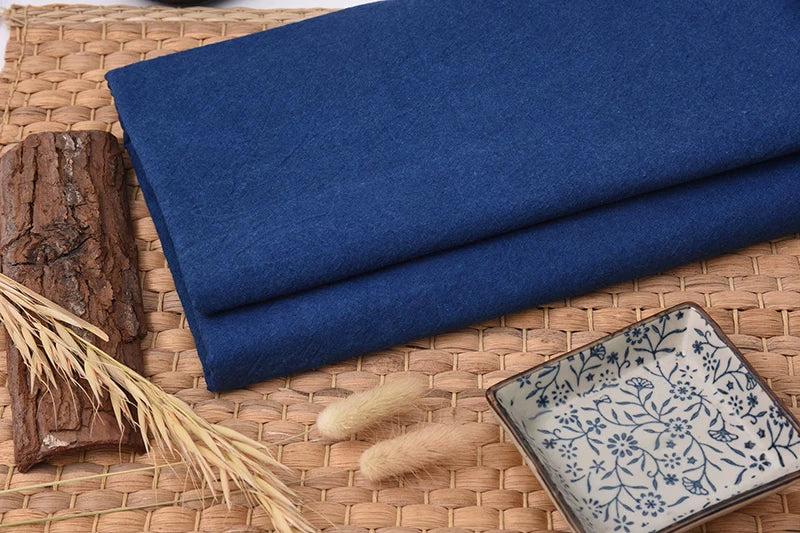 Saf pambıq gradient DIY əl işi indiqo boyalı batik köhnə qaba parça otla boyanmış paltar yubka sashiko naxışlı parça mavi parça