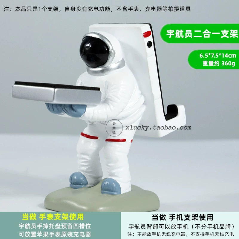 Astronavt mövzulu telefon tutacağı, televizor/iPad/planşet dayağı, masaüstü üçün tənbəllik dəstəyi, yaradıcı bəzək, astronavt hədiyyəsi.