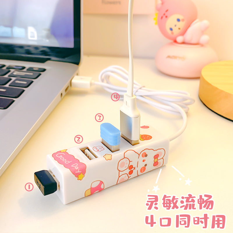 Sevimli usb genişləndirici splitter 3.0 interfeysi genişləndirici dok dok stansiyası rozetkası çox başlı tipc notebook 2.0 kompüter mərkəzi çox interfeysli xarici siçan klaviaturası U USB flash sürücüsünün genişləndirilməsi dok stansiyası