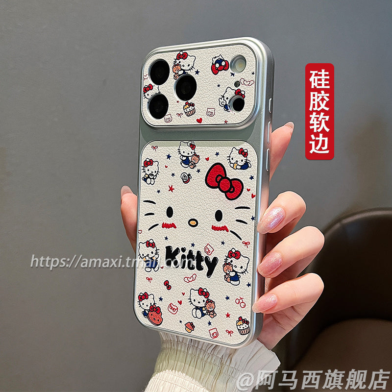 Iphone16pormax üçün uyğundur mobil telefon qutusu cizgi filmi yeni Apple 17 düşməyə qarşı yüksək səviyyəli 15pro silikon 16 hər şey daxil obyektiv qoruyucu örtük 14/13 qadın 12 sevimli pişik 17promax dəri nümunəsi