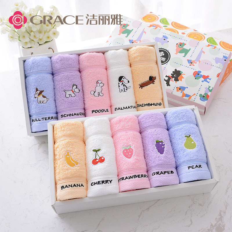5 paket Jiliaya uşaq dəsmalları, təmiz pambıq üz yuyucuları, 100% pambıq körpə yumşaq, tüysüz hamam dəsmalları