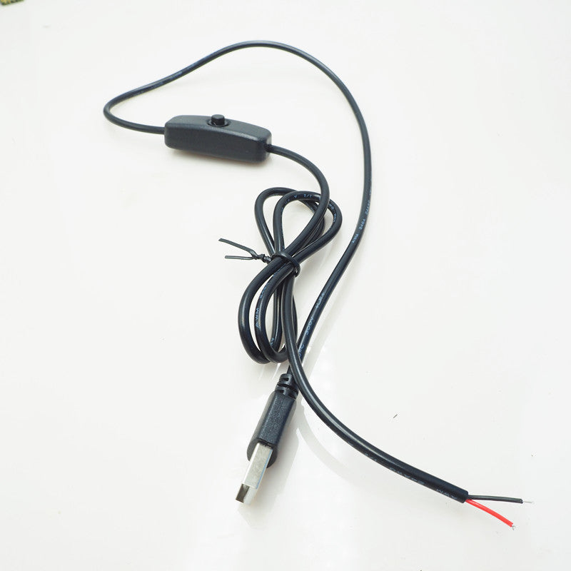 Qara tək uclu USB enerji kabeli 2 nüvəli enerji təchizatı kabeli USB kişi qadın 5V soyuducu fan USB açar açar xətti