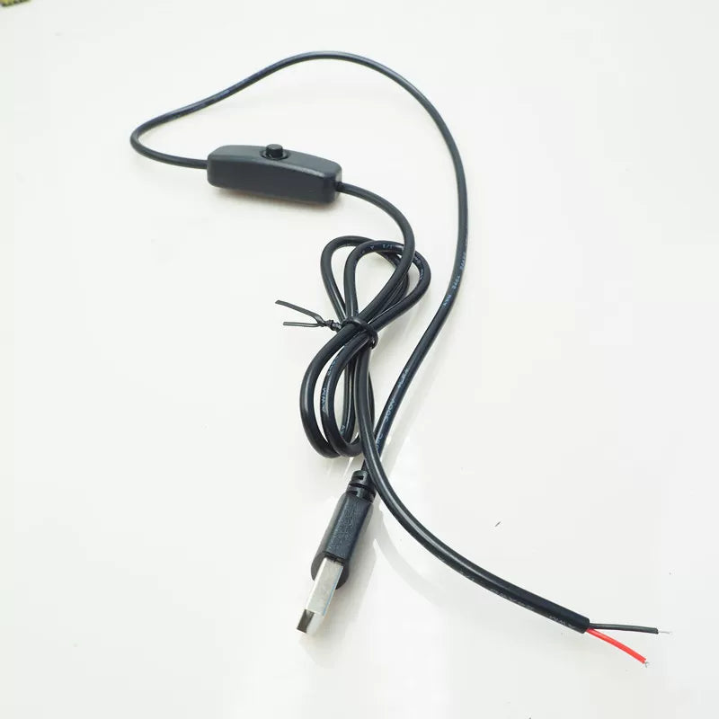 Qara tək uclu USB enerji kabeli 2 nüvəli enerji təchizatı kabeli USB kişi qadın 5V soyuducu fan USB açar açar xətti