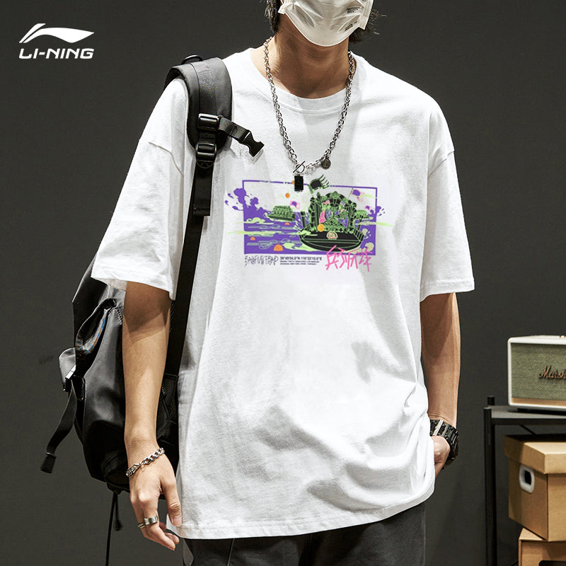 Li Ning qısaqol köynək kişi anti-Wu seriyası yeni yay tərzi milli moda təsadüfi cüt şəfqətli köynək idman təmiz pambıq yarımqol