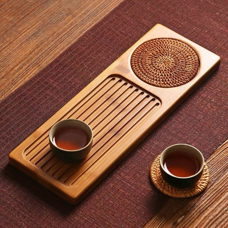 Bambuk ağacından hazırlanmış çay qabı quru qabarcıqlı masa məişət Yapon əl istehsalı bərk ağacdan drenaj qabığı sadə Kung Fu çay dəsti nəlbəki dəniz qabı kiçik