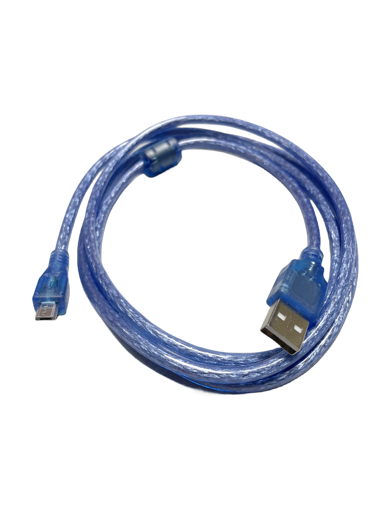 Mikro USB şarj məlumat kabeli tam mis şəffaf mavi Android tətbiq olunan interfeys mobil telefon əlaqə kabeli