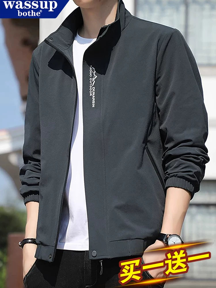 Yaz və payız gödəkçələri, kişi iş paltarları, kişi üstləri, idman və istirahət üçün küləyə davamlı gödəkçələr, paltolar və gödəkçələr