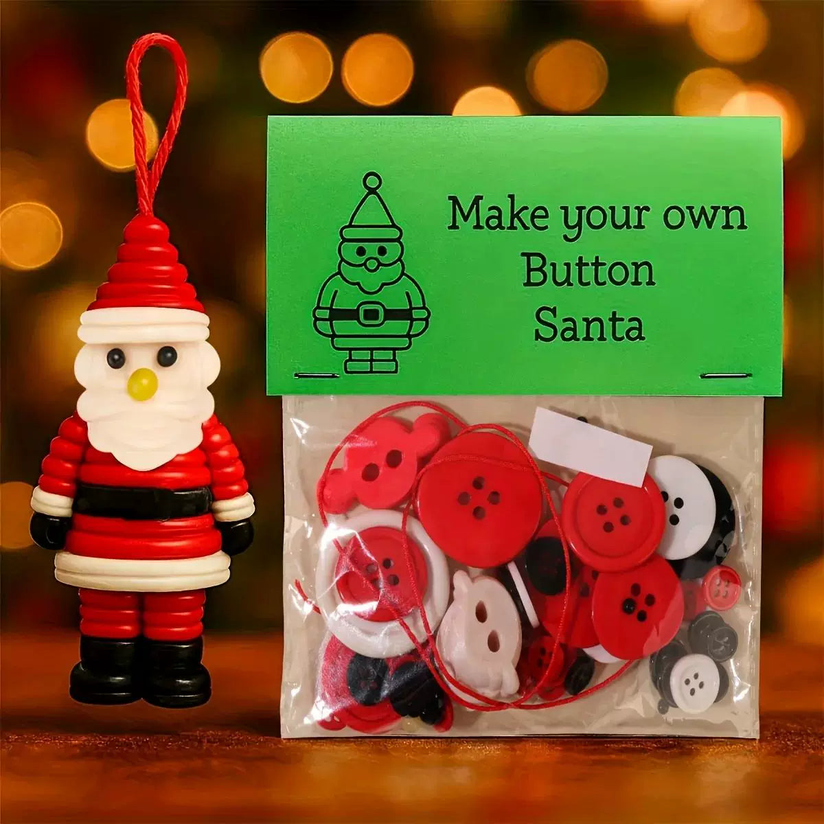 4pcs/1pc Christmas Button Ornaments, Home Decor, Easy to Make