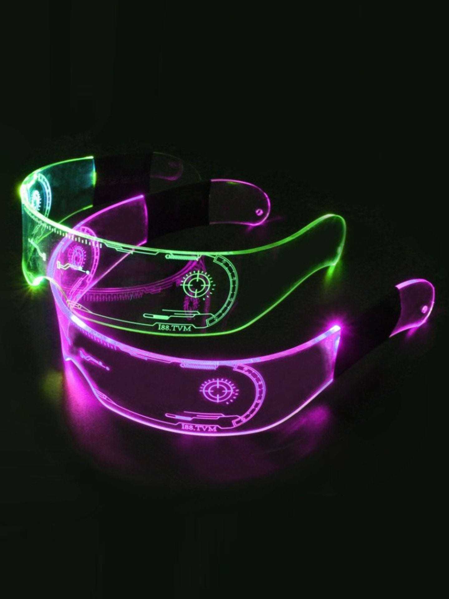 Cyberpunk LED işıq yayan eynəklər İnternet məşhuru rəng dəyişdirən avadanlıq gələcək texnologiya hissi uşaq performans rekvizitləri elmi fantastika trendi