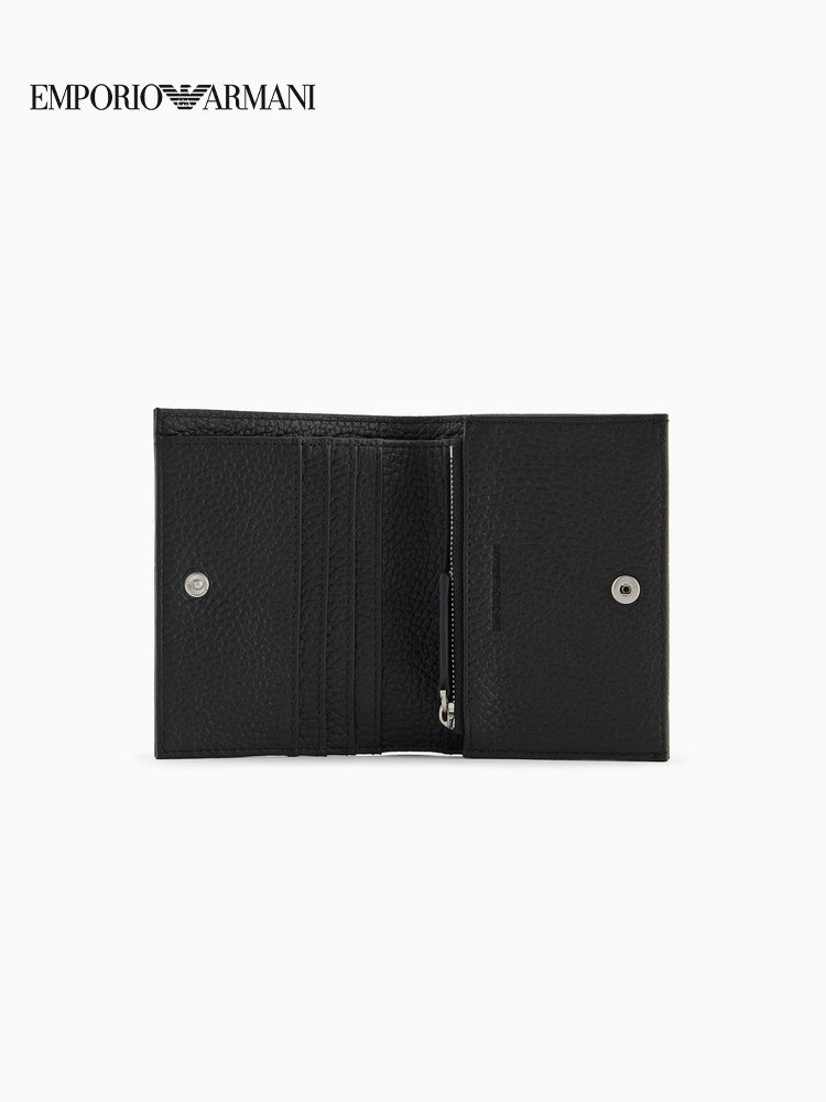 [Yeni il hədiyyəsi] EMPORIO ARMANI Kişilər üçün dana dərisindən hazırlanmış fermuarlı pul kisəsi/kart tutacağı