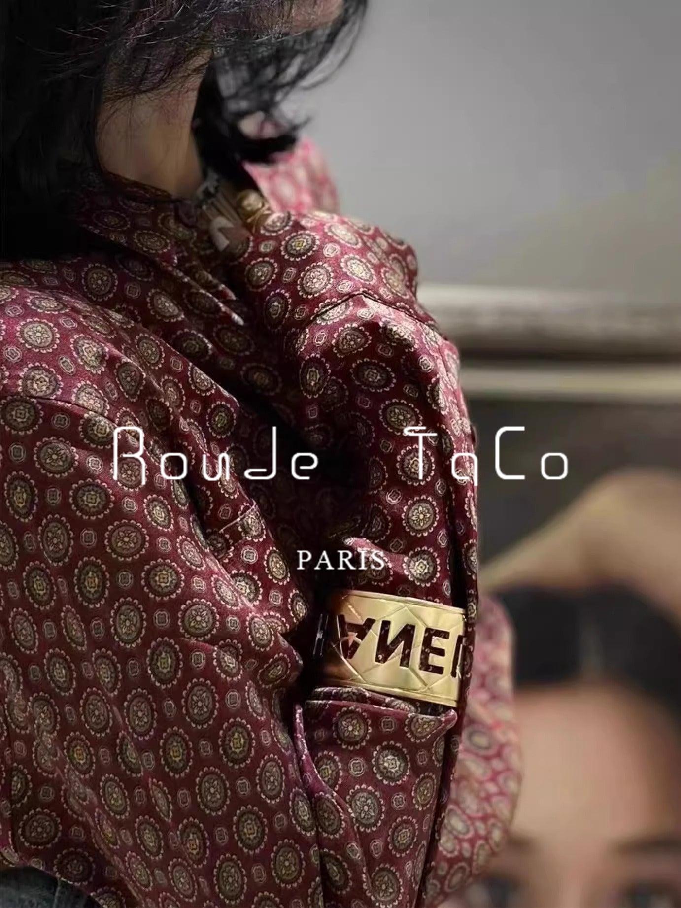 Rouje Taco Fransız Retro Yaxalıqlı Köynək, Payız Yüksək Zövqlü Zəriflik, Arıqladıcı Uzunqol Top