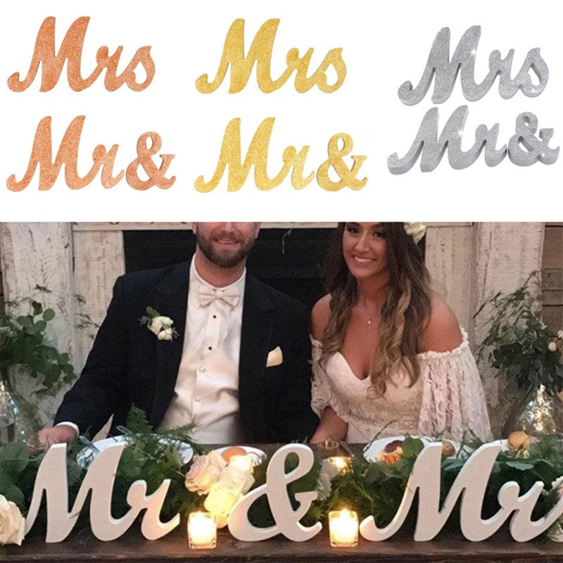 MR MRS TOY letter ornaments, wedding-themed decorations, wedding room setup, wedding party props