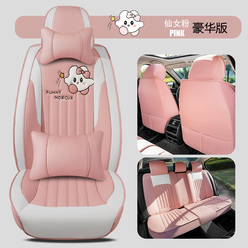 Şirin avtomobil oturacağı yastıqları, tam örtüklü oturacaq üzləri, yeni stil, hər fəsil üçün, hərtərəfli, yüksək səviyyəli ilahə oturacaq yastıqları, avtomobil oturacağı üzləri.
