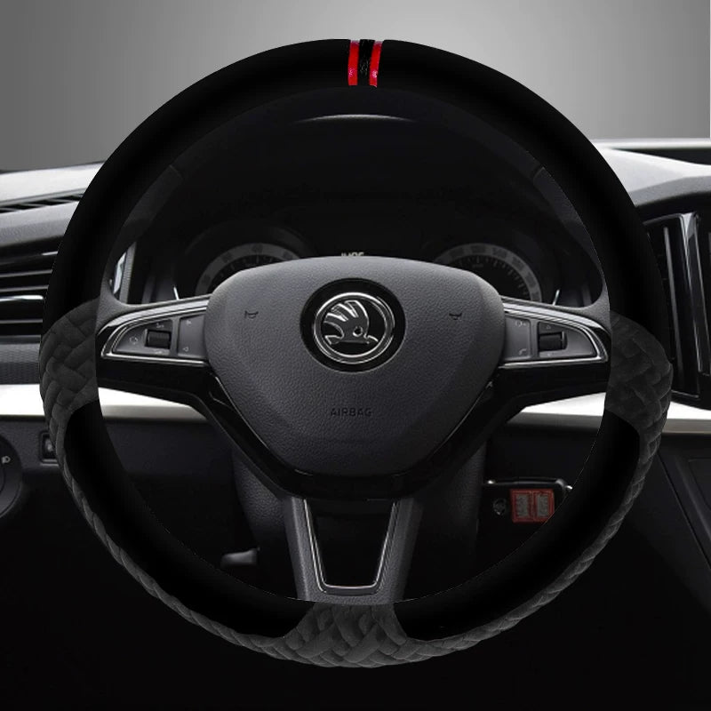 Skoda Octavia, Rapid, Fabia, Superb, Kodiaq, Yeti, Karoq Plush Steering Wheel Cover (Winter)