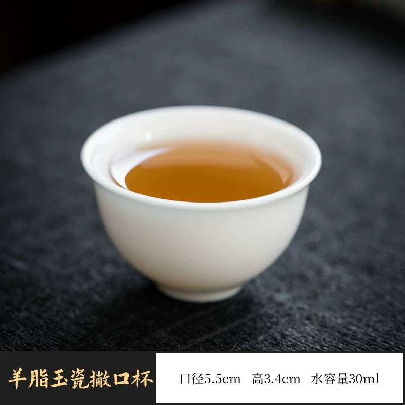 Xi Yuanji qoyun əti yağlı yeşim çini kiçik çay fincanı Dehua Kung Fu çay stəkanı ağ çini çay fincanı usta fincan tək stəkan ev