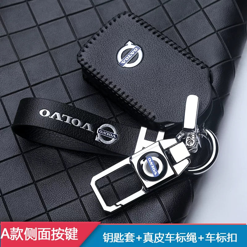2026 Volvo genuine leather key cover for S90, XC60, S60, XC40, XC90, V60 and V90 key chains/bags.