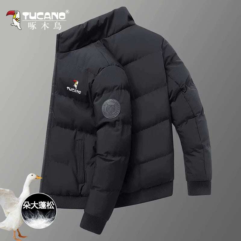 Kişilər üçün Woodpecker Qış Yeni Stil Soyuqdan Qoruyucu Pambıq Palto, Qalınlaşdırılmış İsti Yaxalıqlı Pambıq Palto, Gödəkçə, Kişilər üçün Üst Geyim