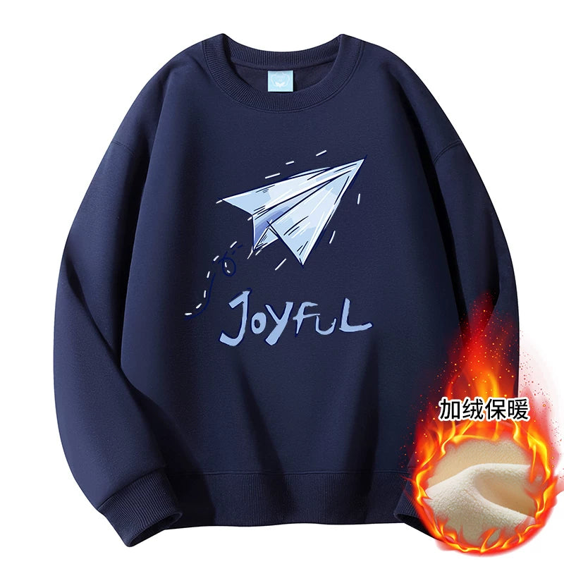 GLM Kişi və Qadınlar üçün Yun Astarlı Dəyirmi Yaxalı Sviter, Payız/Qış İstiliyi, Ağır Çəkili Stil, Amerika Boş Forması, Dəbli Brend Əsas Qat, Kişi Geyimləri