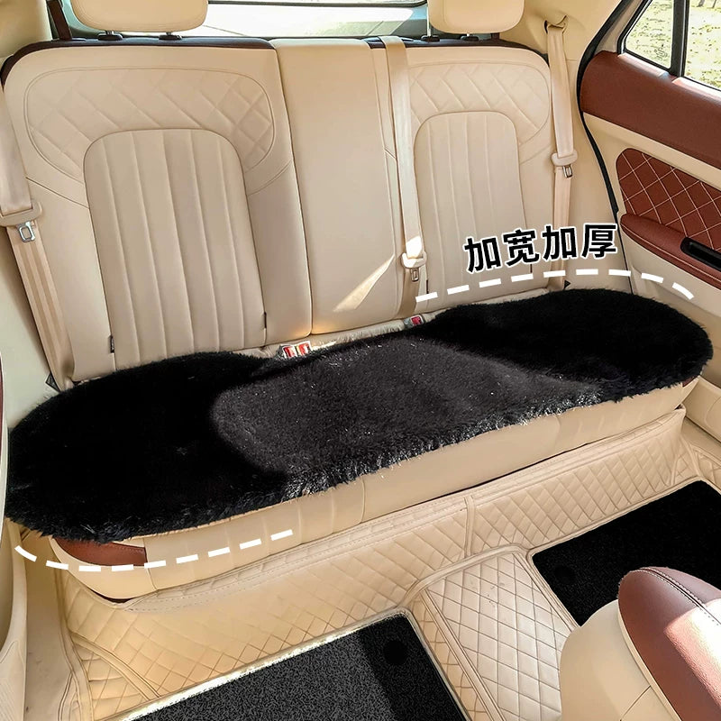 Cute panda themed car seat covers for winter, one-piece, thickened and warm for the back seats.