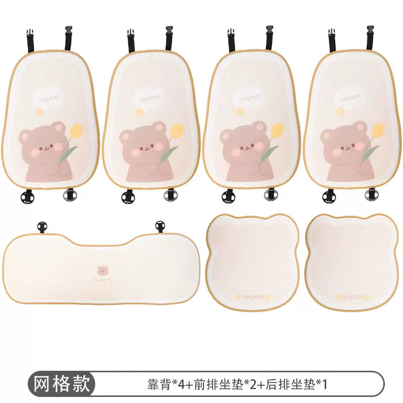 New winter luxury cartoon car seat cover, cute and breathable driver seat cushion, suitable for all seasons, for women.