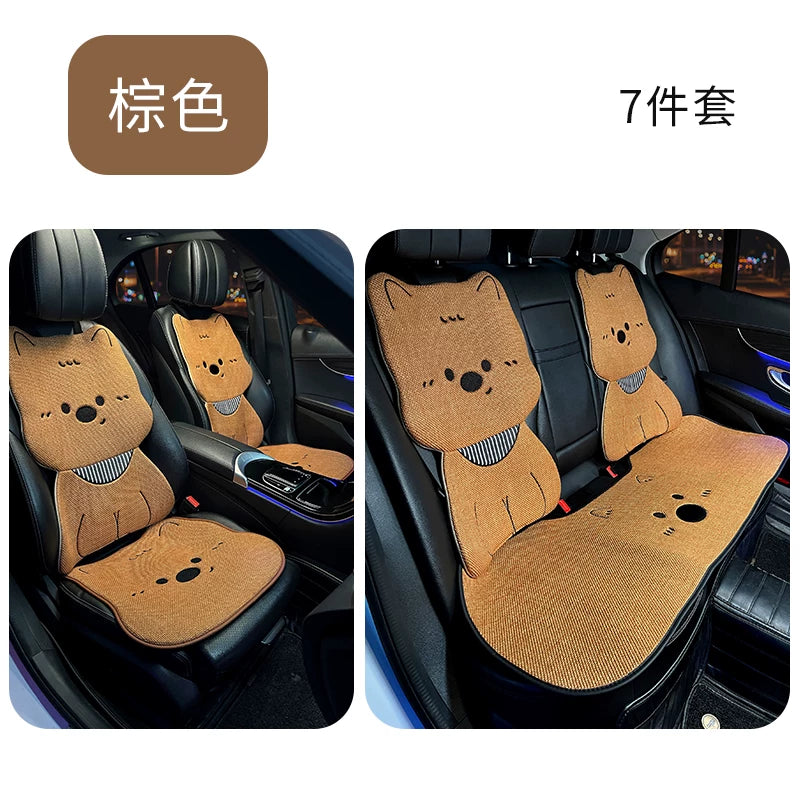 Avtomobil oturacaq üzlükləri, bütün mövsümlər üçün, premium kətan parçalar, sevimli, 25 üslub.