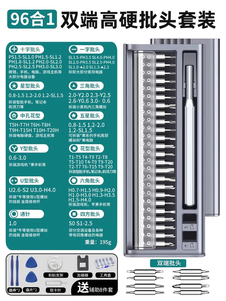 Dəqiq tornavida dəsti, mobil telefonlar, kompüterlər və noutbuklar üçün peşəkar təmir və sökülmə alətləri, toz təmizləyiciləri və kiçik məişət tornavidaları.