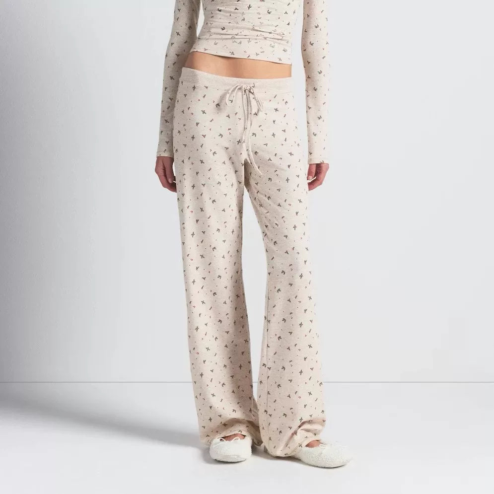 SKIMS Payız 2025 Yeni Rəngli Pambıq Forması: Yumşaq və Rahat Pambıq Boş Düz Ayaqlı İpli Şalvar