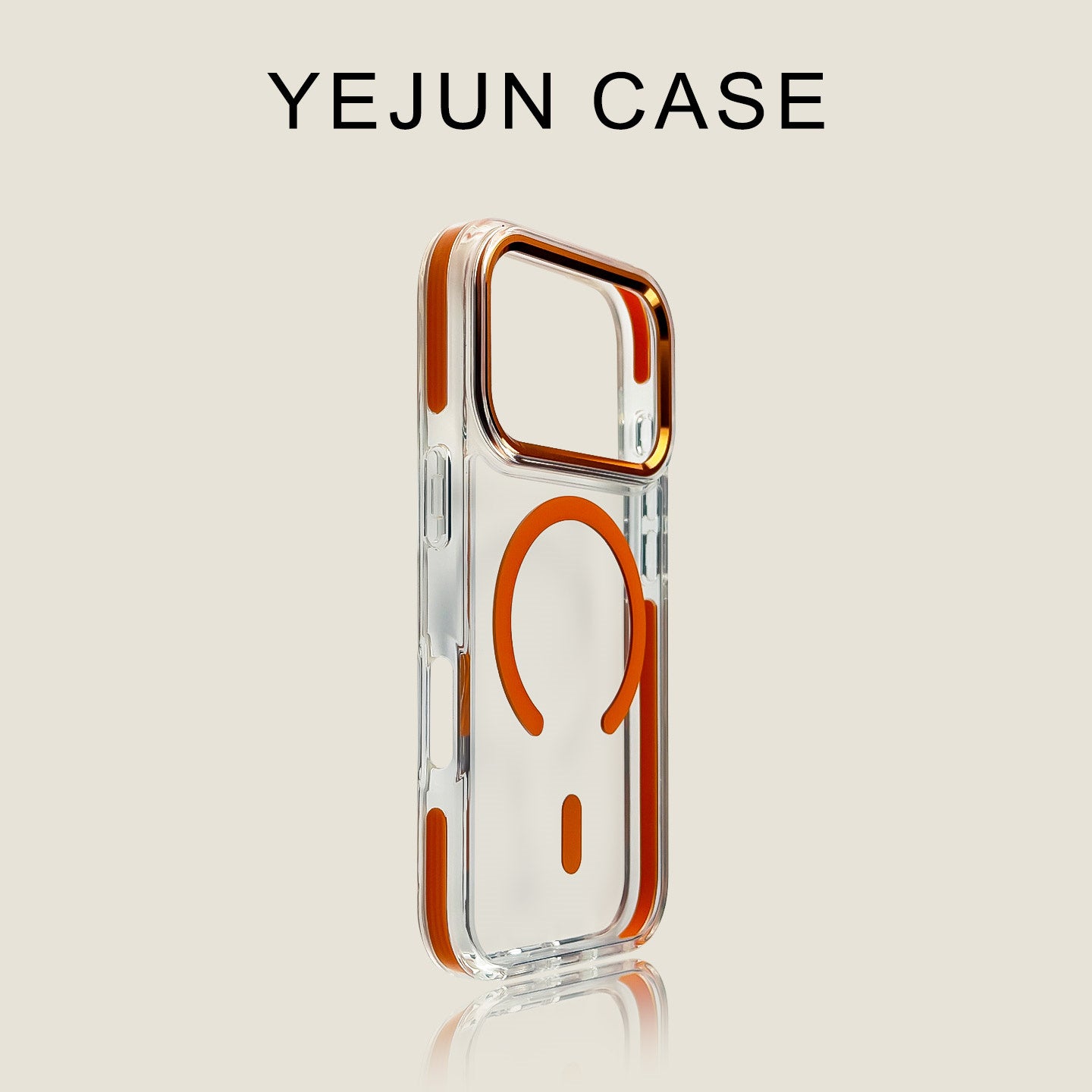 Yejun Apple 17 mobil telefon qutusu üçün uyğundur narıncı maqnit kristal şəffaf iphone17promax yeni akril 16pro düşməyə qarşı 15 metal çərçivə 14 niş 13 yüksək səviyyəli İnternet məşhur Hava