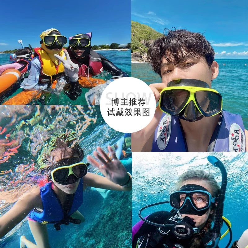 Dalğıc gözlükləri şnorkel dəsti snorkeling Sambo maskası maskası avadanlığı tam dəst duman əleyhinə miyopiya dalğıc respiratoru