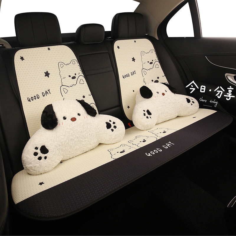Personalized cartoon car seat cushions, semi-covered, West Highland white terrier pattern, popular car seat covers, semi-covered, non-slip seat cushions