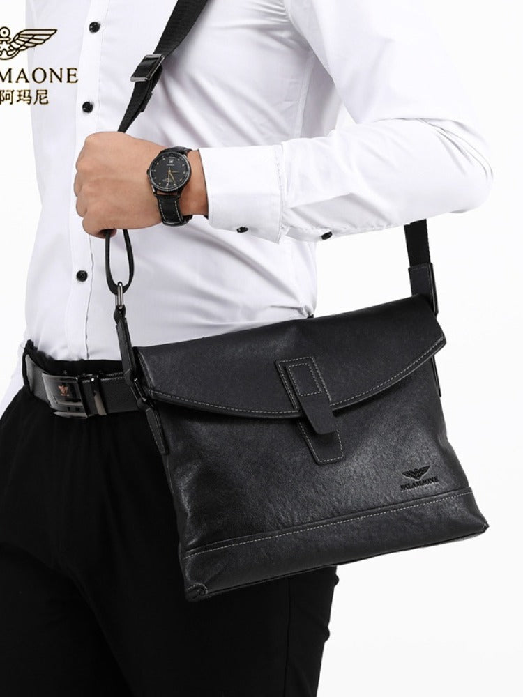 Fala Armani Kişilər üçün Orijinal Dəri Çiyin Çantası, Çarpaz Bədən Çantası, Gündəlik İş Çantası, Böyük Tutumlu, Yüksək Səviyyəli