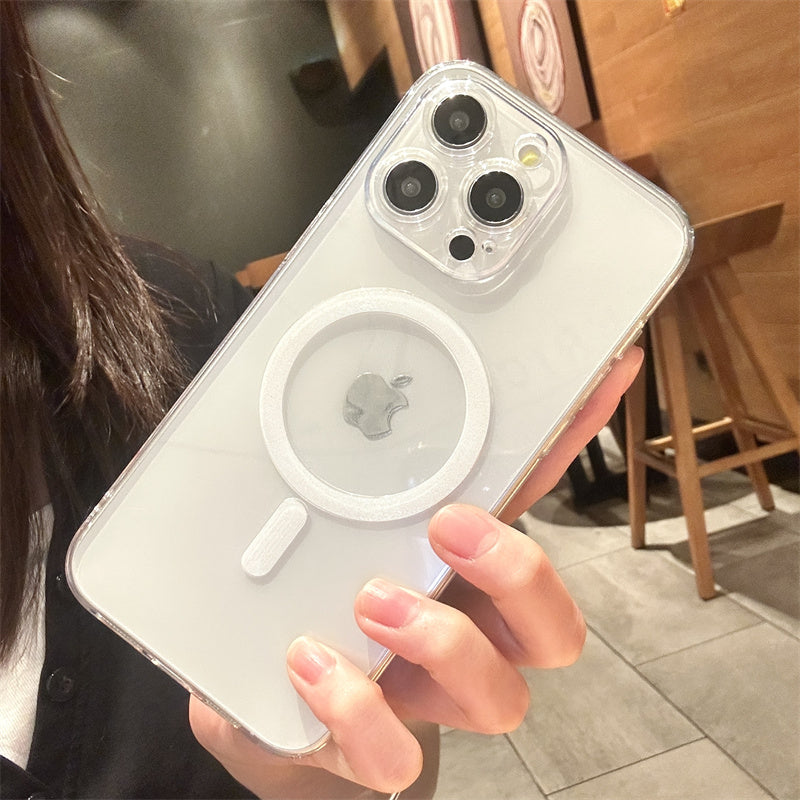 magsafe maqnit emişi Apple 15pro mobil telefon qutusu üçün uyğundur yeni iPhone16Promax şəffaf 17 yüksək səviyyəli 14plus ultra nazik 13 hər şey daxil 11 qadın və kişi Huawei mate60 yüksək səviyyəli sens 12