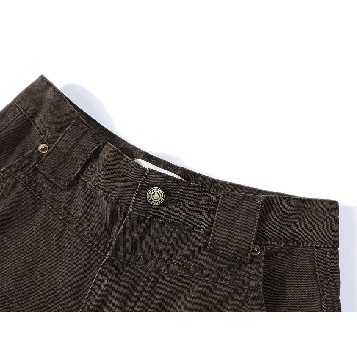 Chorissa Retro Amerika Qəhvəyi Yük Şalvarı Qadınlar üçün Yaz və Payız Yüksək Belli Düz Geniş Ayaqlı Əyri Cins Şalvar