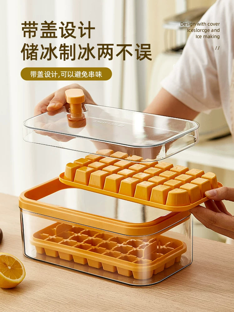 Kawashimaya buz kub qəlibi qida dərəcəli preslənmiş buz qabı ev soyuducu evdə hazırlanmış buz kubu saxlama qutusu dondurulmuş buz artefaktı
