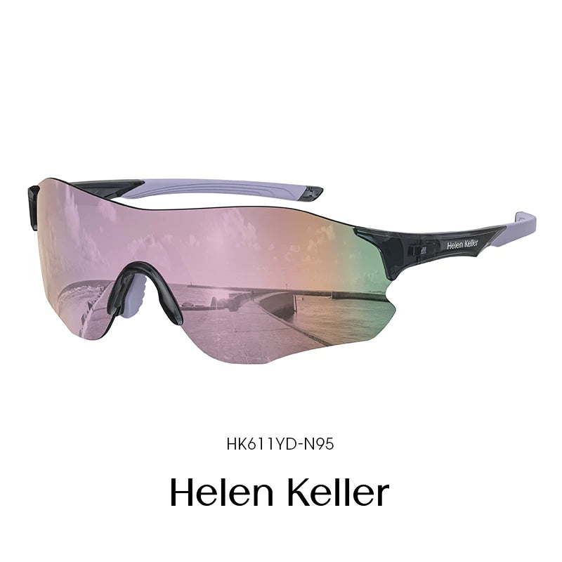 Helen Kellerin kişilər üçün yeni açıq idman günəş eynəyi, yüksək elastik xizək eynəkləri, qadınlar üçün zərbəyə davamlı yüngül günəş eynəyi HK611