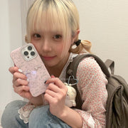 BABYCASE Yapon və Koreya ins şirin və sevimli blingbling yay cizgi filmi dovşan böyük qulaqları iPhone17/16pm/15/14ProMax üçün uyğun mobil telefon qutusu