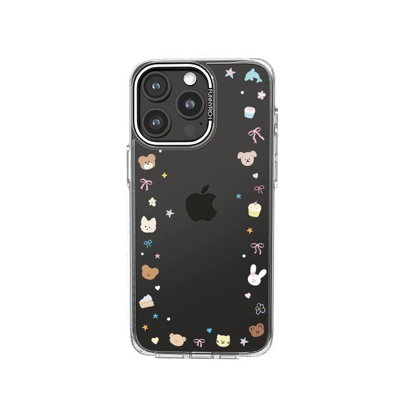 [Li Chun ilə eyni üslub] FUNNYRICH yeni super gözəl konfet ayı kağızı iPhone17/16ProMax mobil telefon qutusu gradient rəngli Apple 15plus şəffaf maqnit emiş qadın modeli 14 düşməyə qarşı