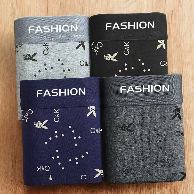 4 ədəd kişi boksçu şortları, modal təmiz pambıqdan hazırlanmış, antibakterial, nəfəs alan, dörd künclü, dəbli.