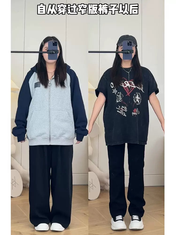 Qadınlar üçün armud formalı, incə, düz ayaqlı cins şalvar, yeni payız modası, böyük ölçü, yüksək belli, arıqladıcı, qara şalvar, əlavə uzun.