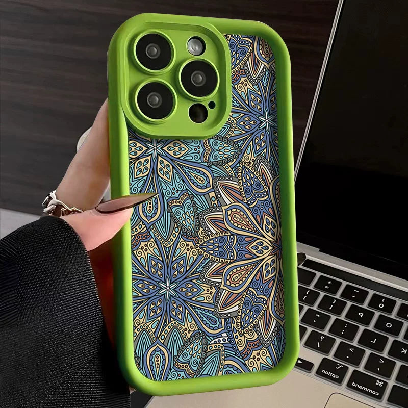 iPhone 15, 14, 13, 13, 13, 14, 15, 16 modelləri üçün uyğun olan, premium dizayn, dəbli üslub, retro naxış, yaradıcı dizayn, unikal üslub, tam örtük, niş üslub və qadınlar üçün 16 hissəli dəst ilə təchiz olunmuş yeni iPhone 15 Pro Max telefon korpusu...