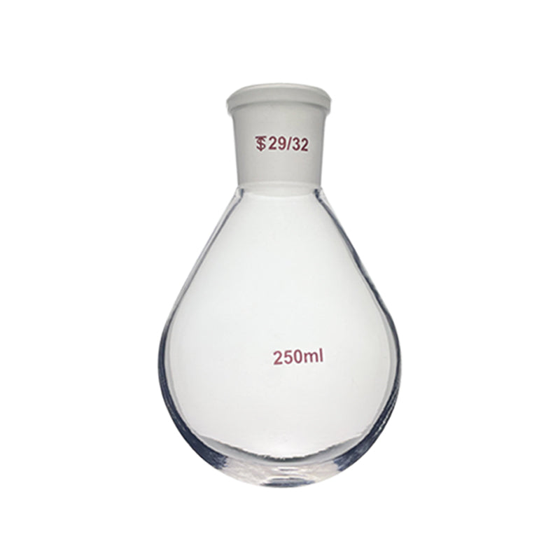 Badımcan formalı butulka Badımcan formalı kolba Qatılaşdırılmış fırlanan buxarlandırıcı Badımcan formalı reaksiya şüşəsi 50ml100ml250ml500ml1000ml