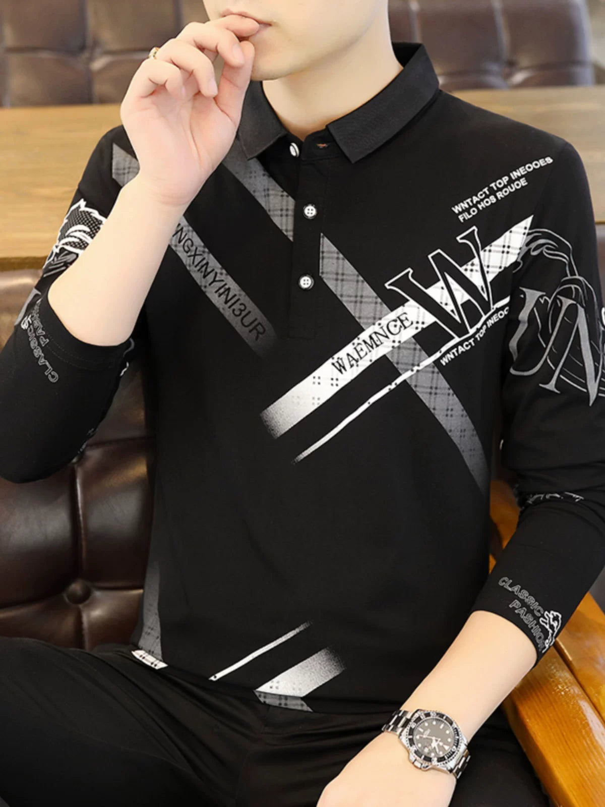 2026 Yay Yeni Kişi Pambıq Qısaqol T-Shirt Trendy Led POLO Köynək Kişi T-shirti Çaplı T-shirt Geyimi