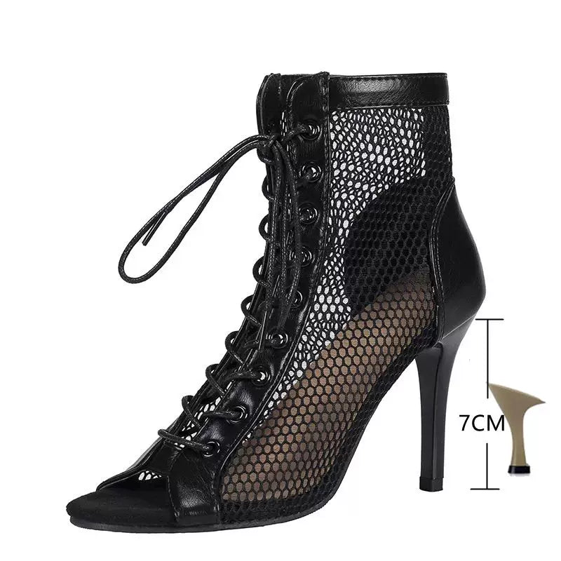 Sandalet Hollow Mesh Heels qadın ayaqqabıları Yay 2023 rend Bla