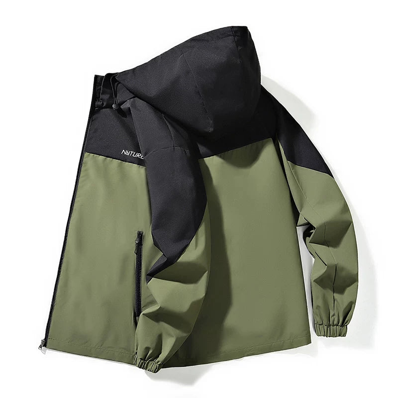 Yun astarlı, qalınlaşdırılmış kişi payız və qış paltosu, gündəlik, çoxfunksiyalı, kapşonlu gödəkçə, külək keçirməyən, suya davamlı, açıq hava kişi geyimləri, külək keçirməyən gödəkçə