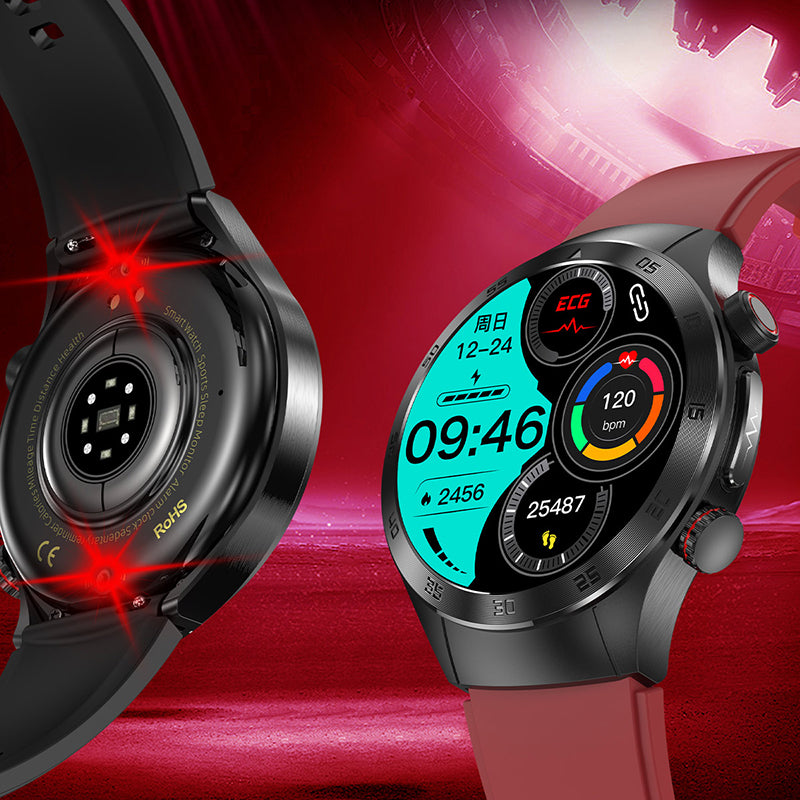 Tam ağıllı qan şəkəri saatı, təzyiq qolbağı, sidik turşusu, qan lipidləri, qan oksigeni, bədən istiliyi, EKQ, Bluetooth zəngi, çox funksiyalı fizioterapiya